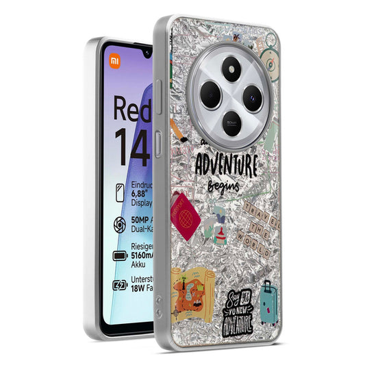 Shiny Foil Design Printed Back Case for Redmi 14C 5G With Soft Edges with Glossy Semi-Hard Back