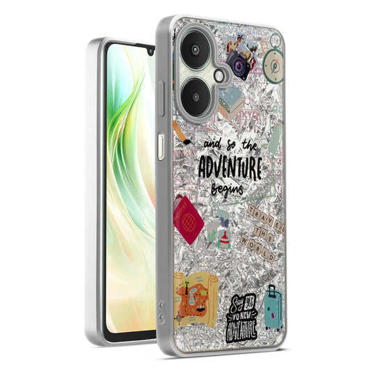 Shiny Foil Design Printed Back Case for Redmi 13C 5G With Soft Edges with Glossy Semi-Hard Back