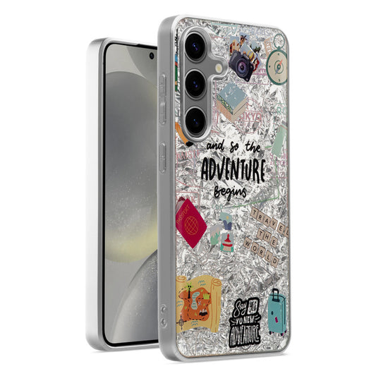 Shiny Foil Design Printed Back Case for Samsung S24 5G With Soft Edges with Glossy Semi-Hard Back