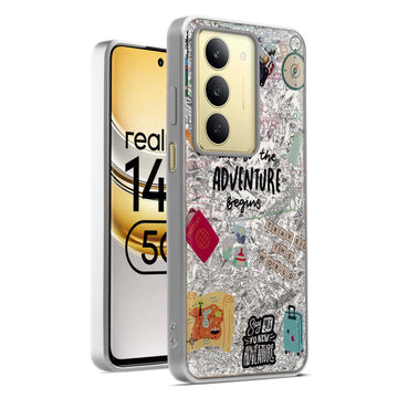 Shiny Foil Design Printed Back Case for Realme 14x 5G With Soft Edges with Glossy Semi-Hard Back