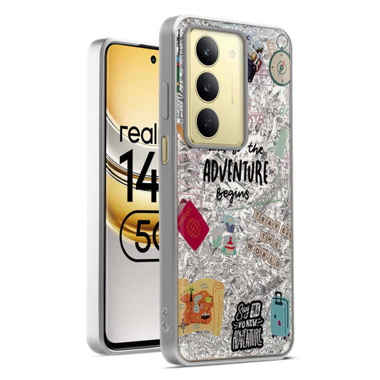 Shiny Foil Design Printed Back Case for Realme 14x 5G With Soft Edges with Glossy Semi-Hard Back