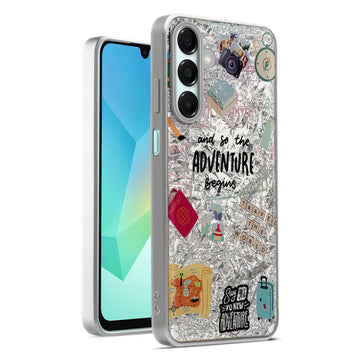 Shiny Foil Design Printed Back Case for Samsung A16 5G With Soft Edges with Glossy Semi-Hard Back
