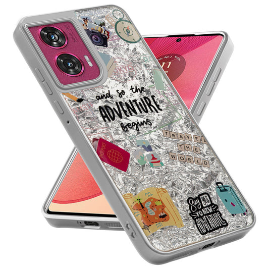 Shiny Foil Design Printed Back Case for Motorola Moto Edge 50 Fusion 5G With Soft Edges with Glossy Semi-Hard Back