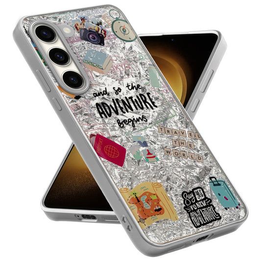 Shiny Foil Design Printed Back Case for Samsung S23 5G With Soft Edges with Glossy Semi-Hard Back
