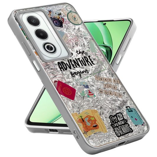 Shiny Foil Design Printed Back Case for Oppo K12x 5G With Soft Edges with Glossy Semi-Hard Back
