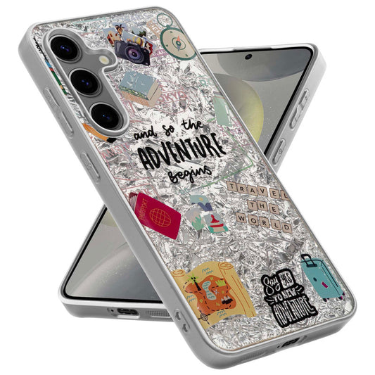 Shiny Foil Design Printed Back Case for Samsung S24 5G With Soft Edges with Glossy Semi-Hard Back