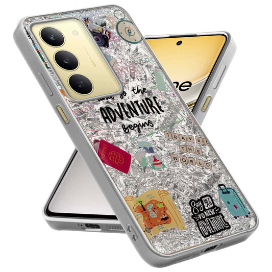 Shiny Foil Design Printed Back Case for Realme 14x 5G With Soft Edges with Glossy Semi-Hard Back