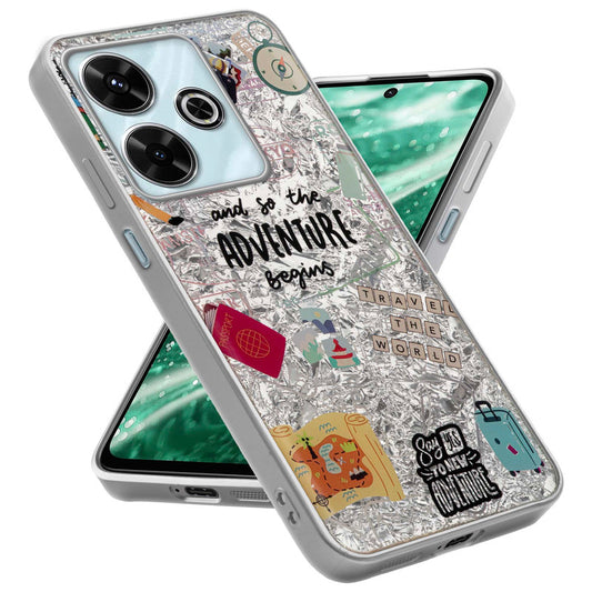 Shiny Foil Design Printed Back Case for Redmi 13 5G With Soft Edges with Glossy Semi-Hard Back