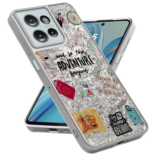 Shining Glossy Gradient Glitter Phone Back Cover Case for Motorola G75 5G