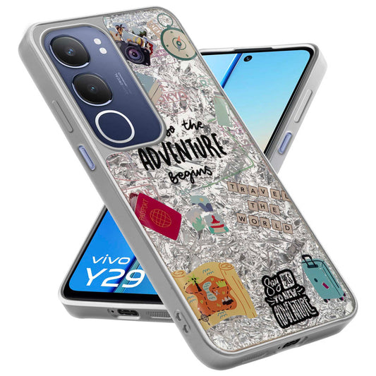 Shiny Foil Design Printed Back Case for Vivo Y29 5G With Soft Edges with Glossy Semi-Hard Back