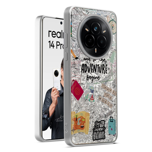 Shiny Foil Design Printed Back Case for Realme 14 Pro 5G With Soft Edges with Glossy Semi-Hard Back