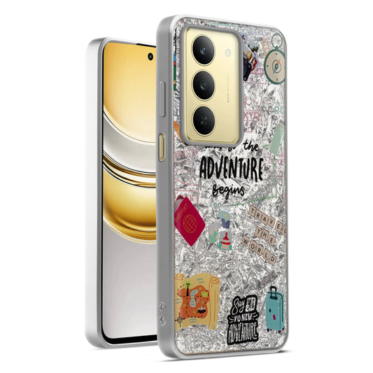 Shiny Foil Design Printed Back Case for Realme Narzo 80x 5G With Soft Edges with Glossy Semi-Hard Back
