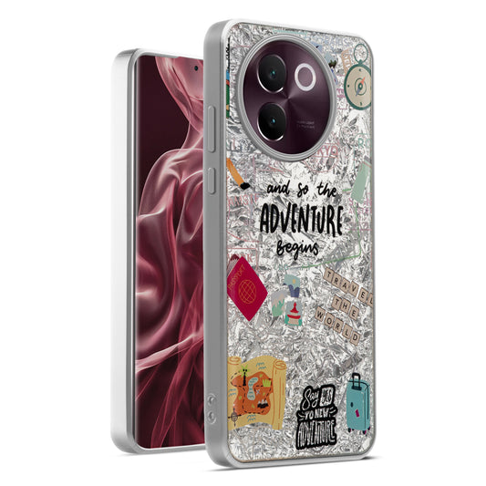 Shiny Foil Design Printed Back Case for Vivo V30e 5G With Soft Edges with Glossy Semi-Hard Back