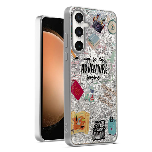 Shiny Foil Design Printed Back Case for Samsung S23 FE 5G With Soft Edges with Glossy Semi-Hard Back