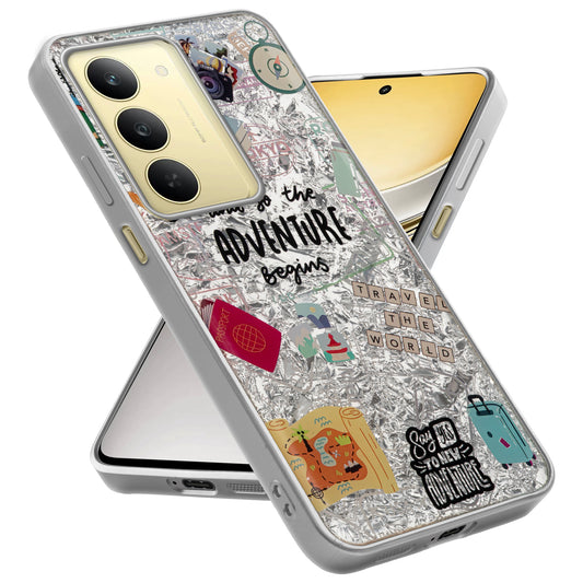 Shiny Foil Design Printed Back Case for Realme Narzo 80x 5G With Soft Edges with Glossy Semi-Hard Back