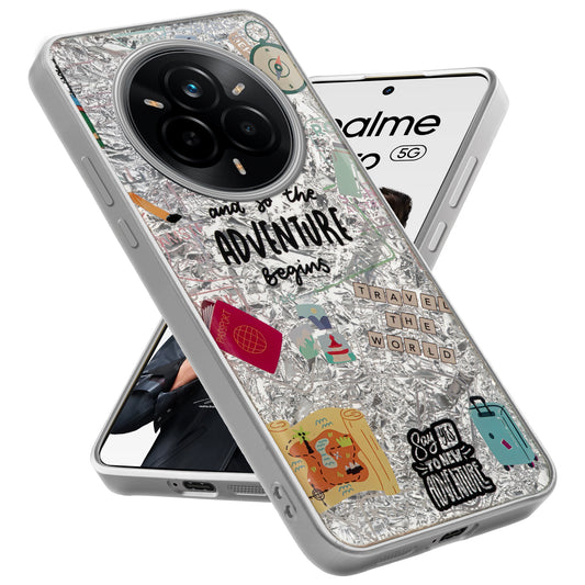 Shiny Foil Design Printed Back Case for Realme 14 Pro 5G With Soft Edges with Glossy Semi-Hard Back