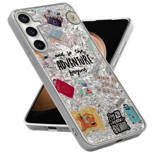 Shiny Foil Design Printed Back Case for Samsung S23 FE 5G With Soft Edges with Glossy Semi-Hard Back