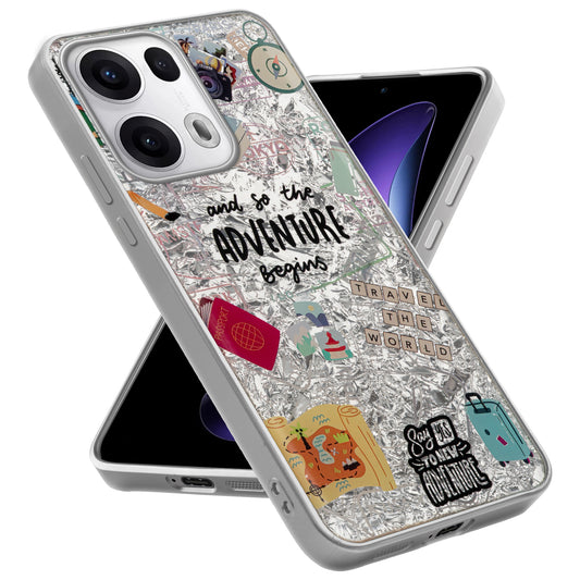Shiny Foil Design Printed Back Case for Oppo Reno 13 Pro 5G With Soft Edges with Glossy Semi-Hard Back