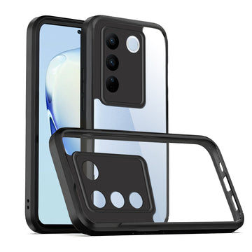 Transparent Case with Silicone Frame Back Cover for Vivo V27 5G