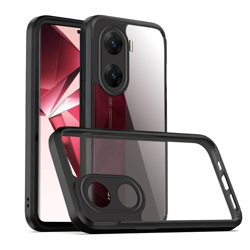 Transparent Case with Silicone Frame Back Cover for Vivo V29e 5G