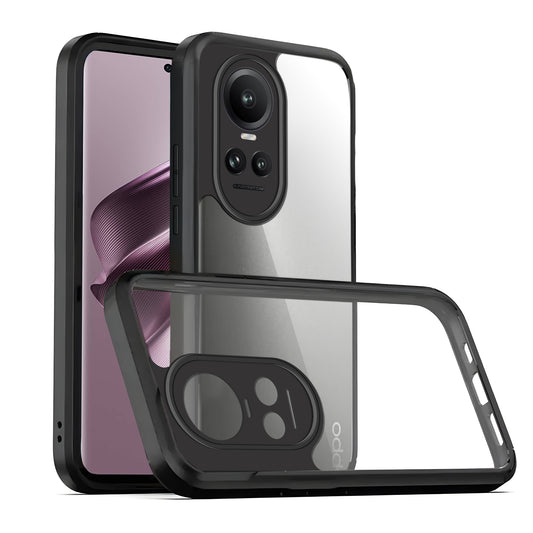 Transparent Case with Silicone Frame Back Cover for Oppo Reno 10 Pro 5G