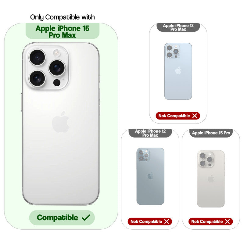 Premium Horse Textured MagSafe Case for Apple iPhone 15 Pro Max with Metallic Camera Protection & Microfiber Lining