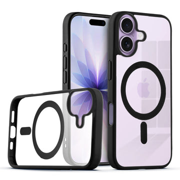 Wireless Charging Support Compatible Transparent Back with Soft Silicone Edge Back Cover For Apple iPhone 17