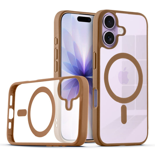 Wireless Charging Support Compatible Transparent Back with Soft Silicone Edge Back Cover For Apple iPhone 17