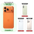 Clear hard back case compatibility guide showing fit for Apple iphone 17 Pro Max and not compatible with other models
