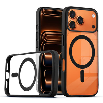 Wireless Charging Support Compatible Transparent Back with Soft Silicone Edge Back Cover For Apple iPhone 17 Pro