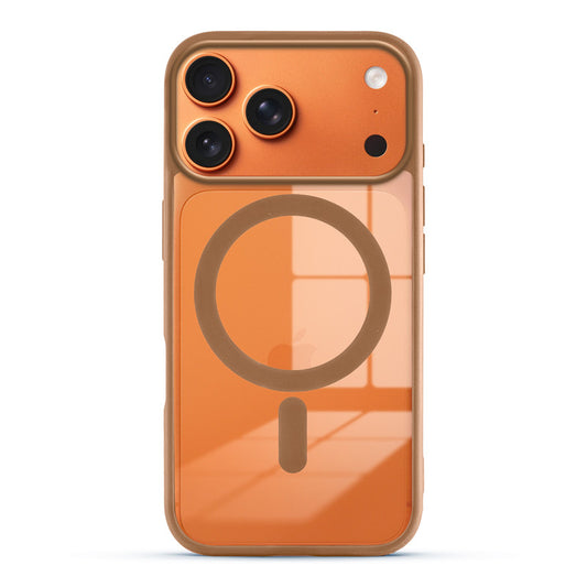 Wireless Charging Support Compatible Transparent Back with Soft Silicone Edge Back Cover For Apple iphone 17 Pro Max