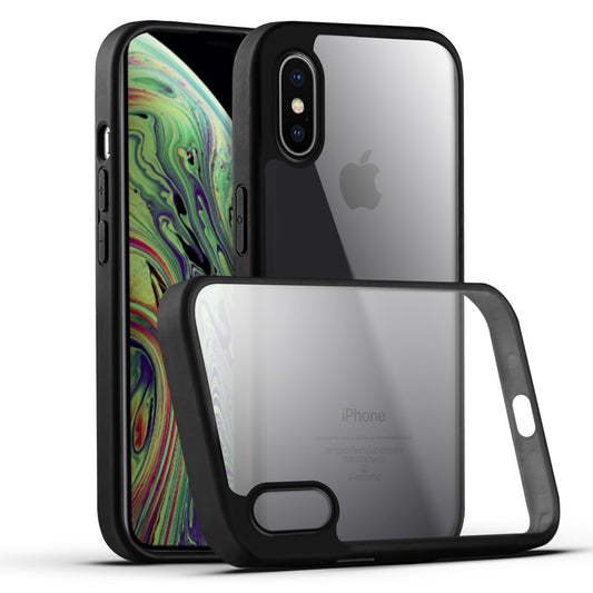 Premium Silicon Soft Framed Case with Clear Back Cover For Apple iPhone Xs