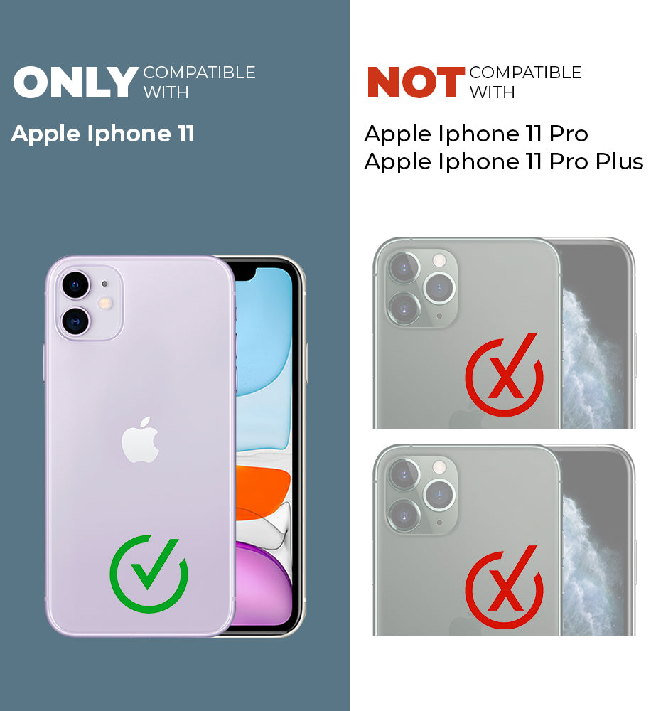 Semi-Transparent Hard Back & Wireless Charging Support Compatible With Kickstand Back Case Apple iPhone 11