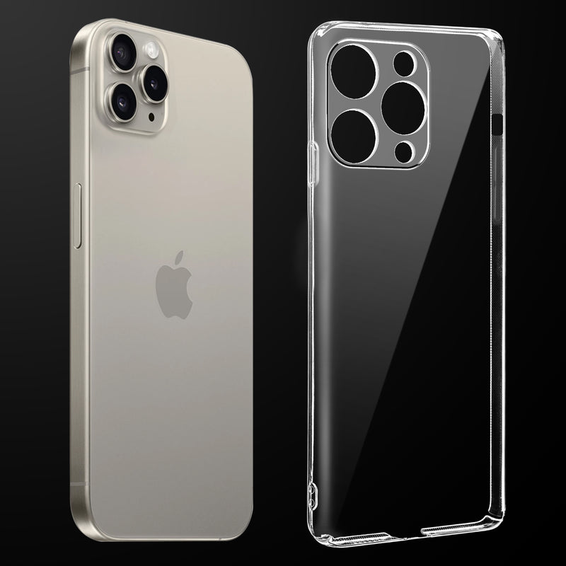 Transparent anti-yellow hard back case fitted on Apple iPhone 11 Pro Max showing full back coverage and camera protection