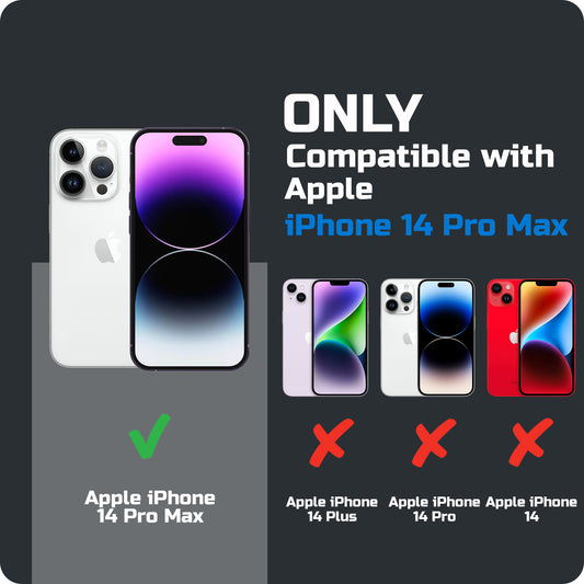 Luxury PU Leather Hard Back Case for Apple iPhone 14 Pro Max, With Micro-Fiber Cloth inside, MagSafe Compatible