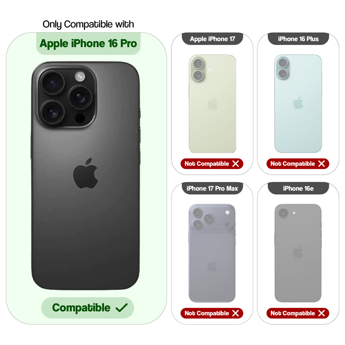 Silicone Hybrid Hard Back Cover with Wireless Charging Support for Apple iPhone 16 Pro