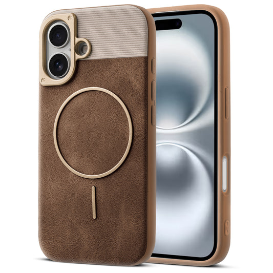 Luxury Leather Wireless Charging Support Case for Apple iPhone 17