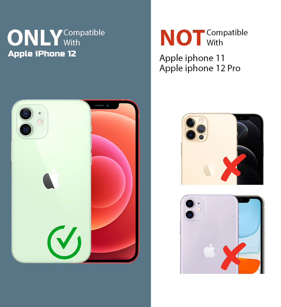 Semi-Transparent Hard Back & Wireless Charging Support Compatible With Kickstand Back Case For Apple iPhone 12