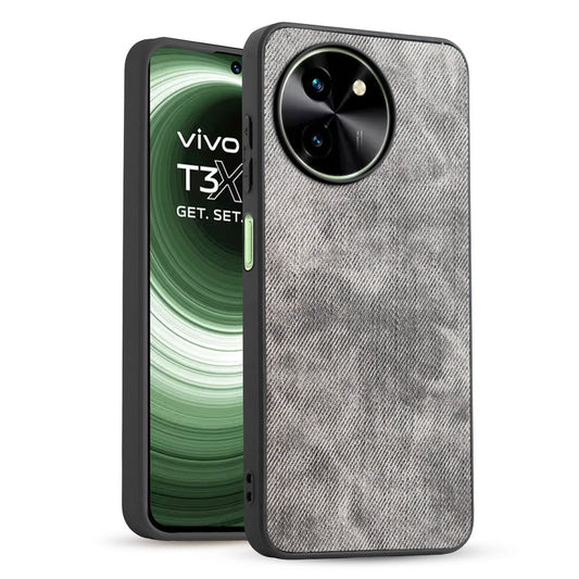 Classic Denim Finish Back Case for Vivo T3x 5G