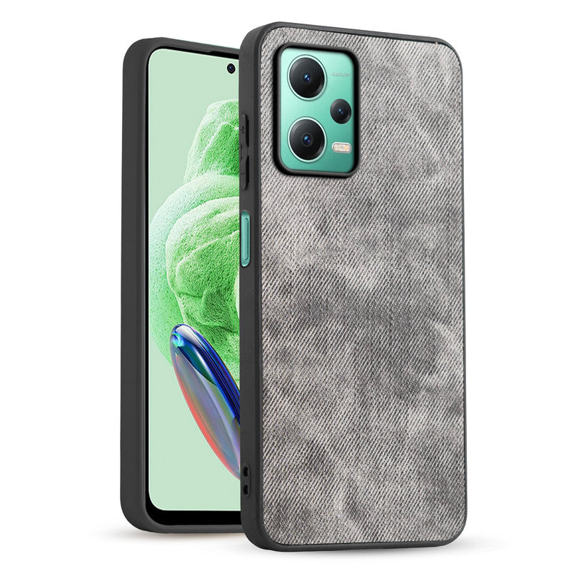 Denim Jeans Cloth Back Cover Case for Redmi Note 12 5G