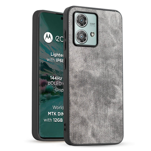 Classic Denim Finish Back Case for Motorola Moto Edge 40 Neo 5G with Raised Camera Edges & Micro-Fiber Lining