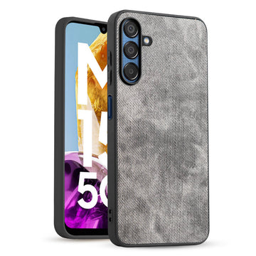 Classic Denim Finish Back Case for Samsung M15 5G with Raised Camera Edges & Micro-Fiber Lining
