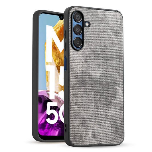 Classic Denim Finish Back Case for Samsung M15 5G with Raised Camera Edges & Micro-Fiber Lining
