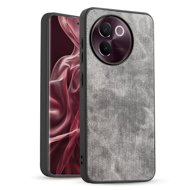 Classic Denim Finish Back Case for Vivo V30e 5G with Raised Camera Edges & Micro-Fiber Lining