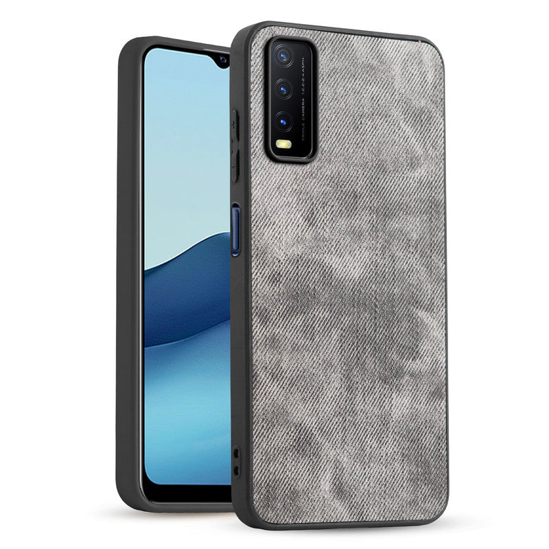 Denim Jeans Cloth Back Cover Case for Vivo Y20