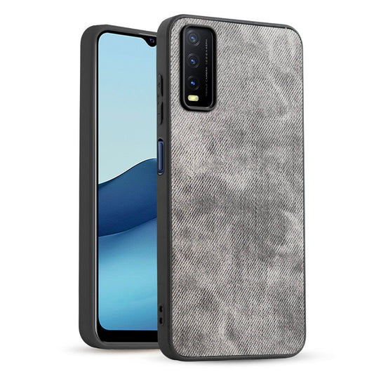 Classic Denim Finish Back Case for Vivo Y20 with Raised Camera Edges & Micro-Fiber Lining