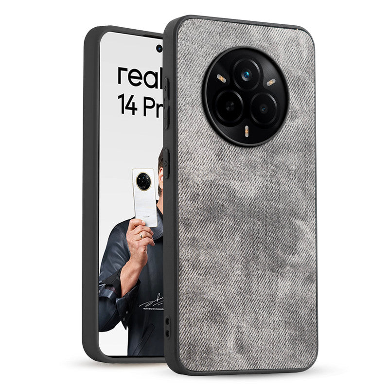 Denim Jeans Cloth Back Cover Case for Realme 14 Pro 5G