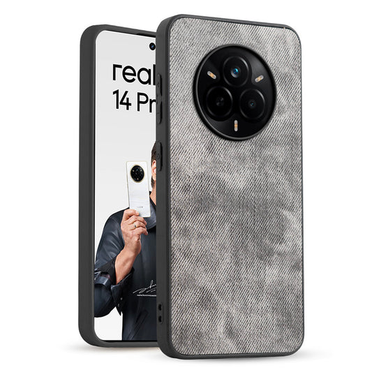 Denim Jeans Cloth Back Cover Case for Realme 14 Pro 5G
