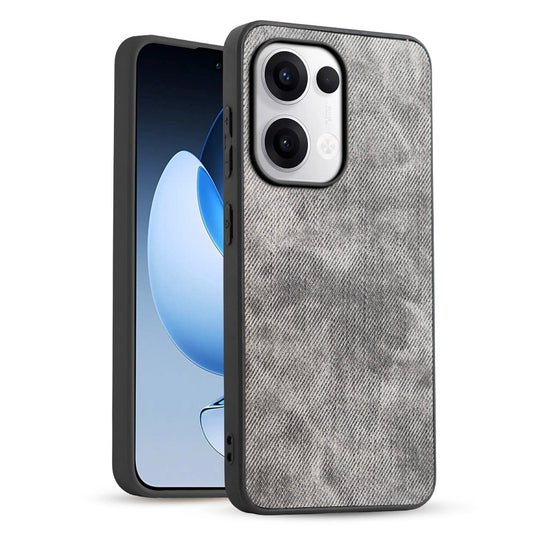 Classic Denim Finish Back Case for Oppo Reno 13 5G with Raised Camera Edges & Micro-Fiber Lining