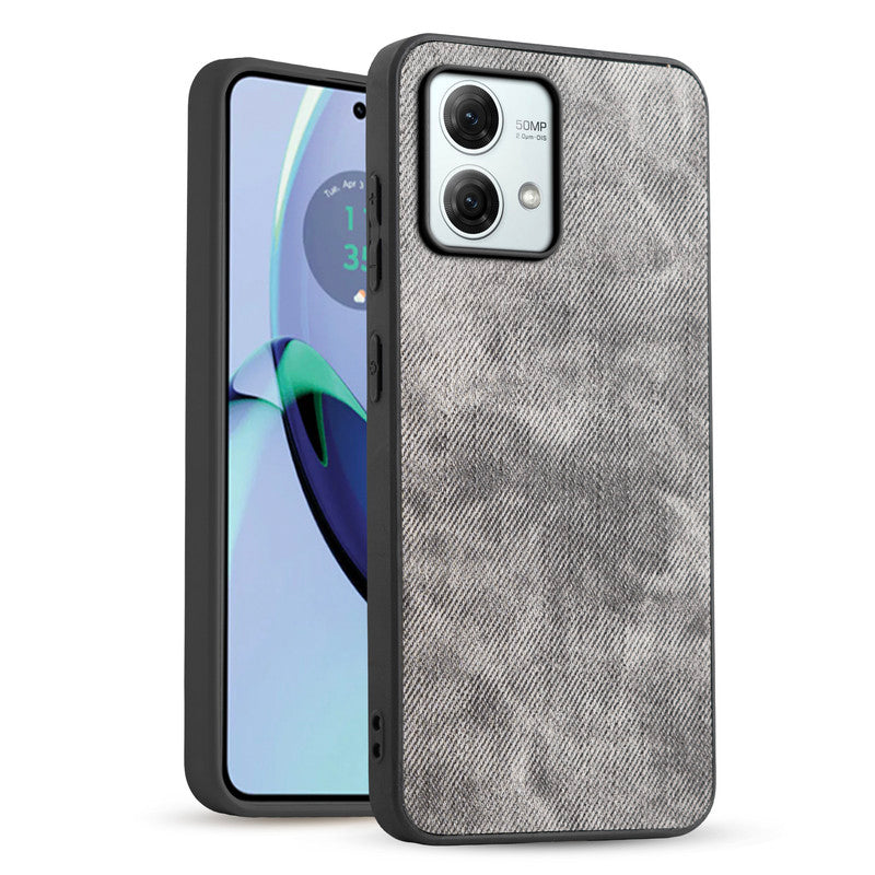 Classic Denim Finish Back Case for Motorola Moto G84 5G with Raised Camera Edges & Micro-Fiber Lining